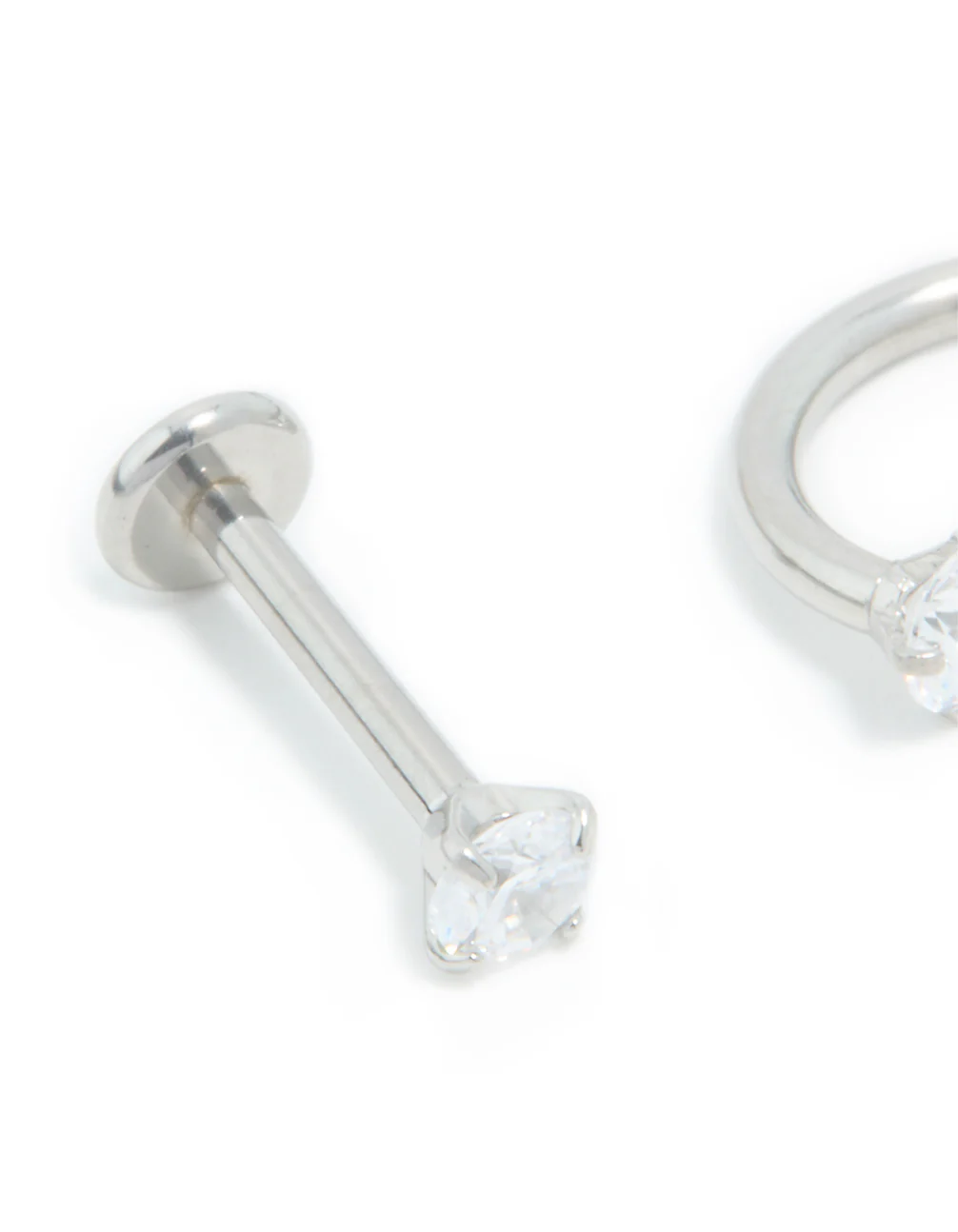 Surgical Steel Cubic Zirconia Ear & Body Jewellery 3-Pack - Image 2