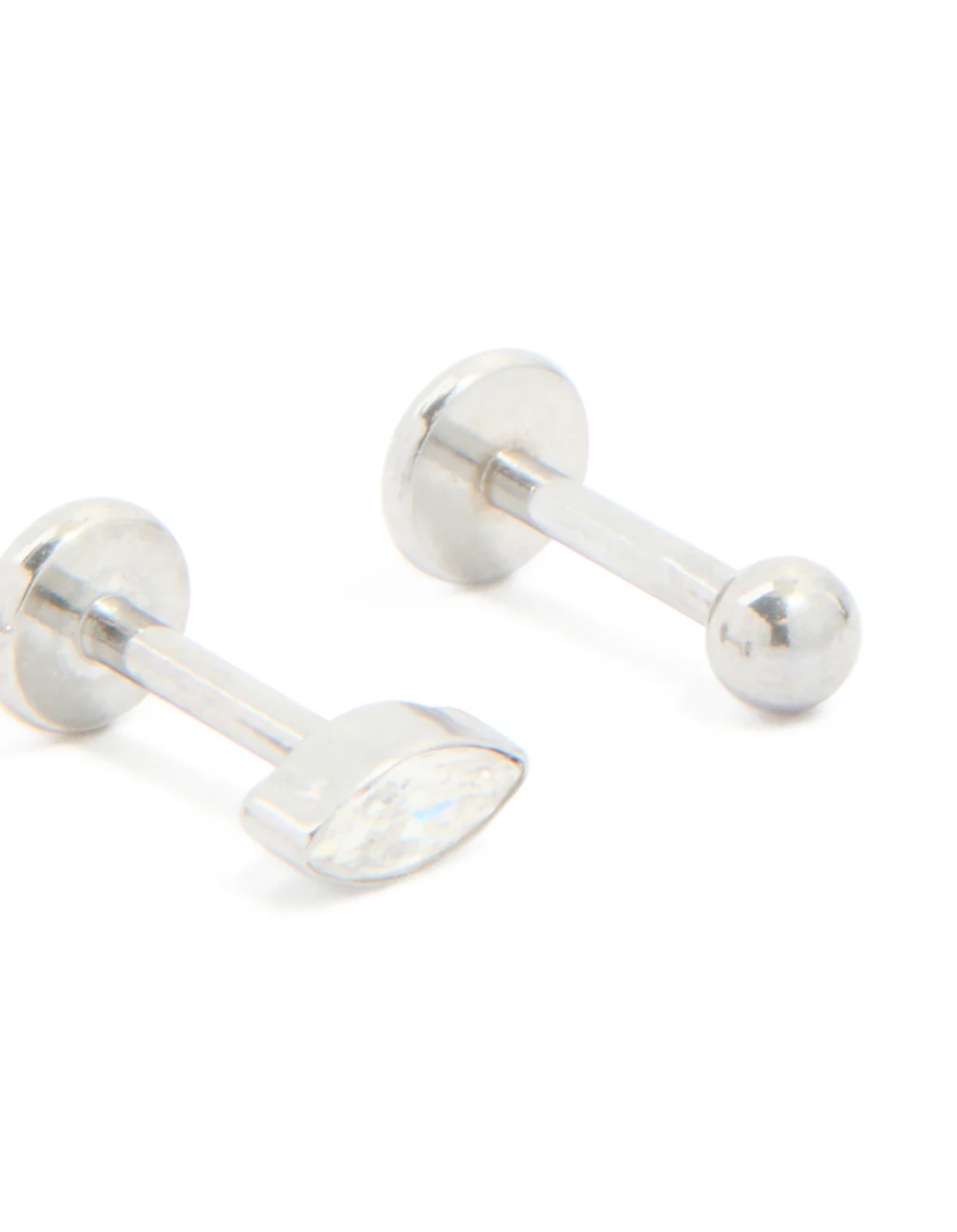 Surgical Steel Cubic Zirconia Flat Back Studs 3-Pack - Image 3