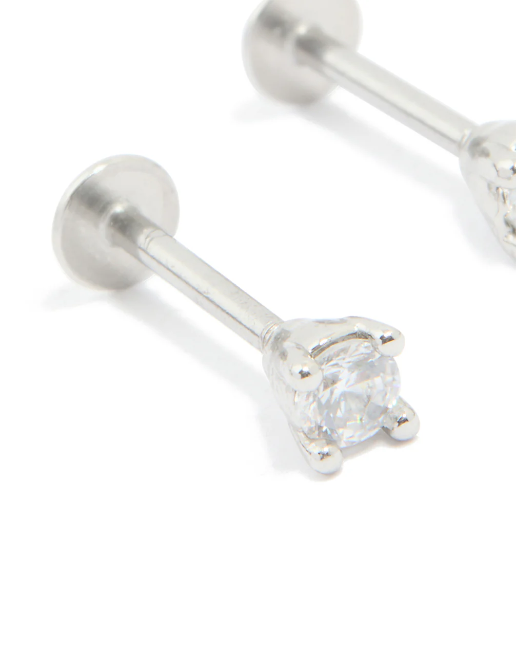 Surgical Steel Cubic Zirconia Flat Back Studs - Image 4