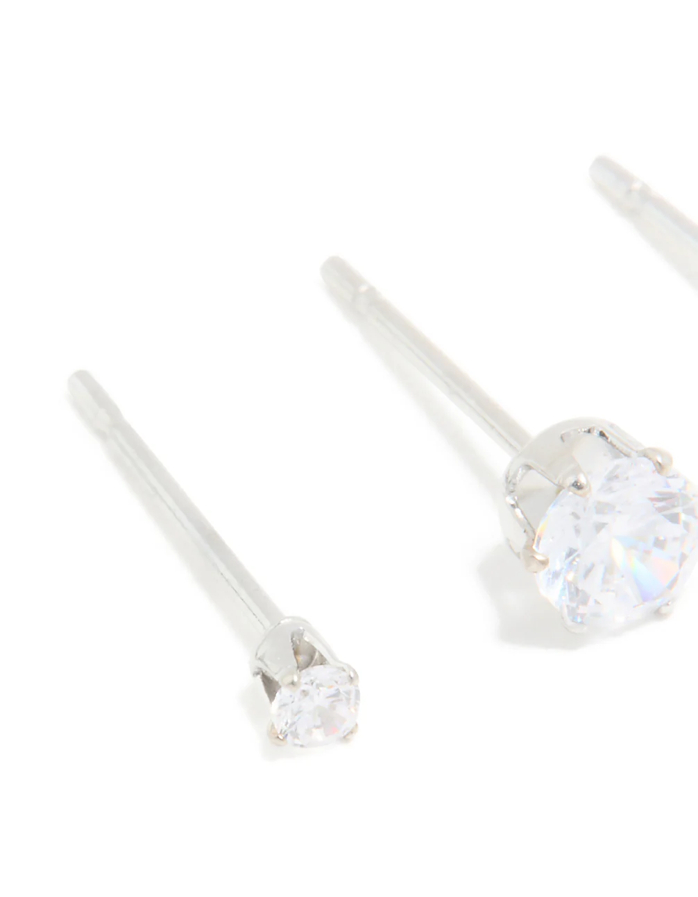 Surgical Steel Cubic Zirconia Graduating Stacker Earrings 3-Pack - Image 2