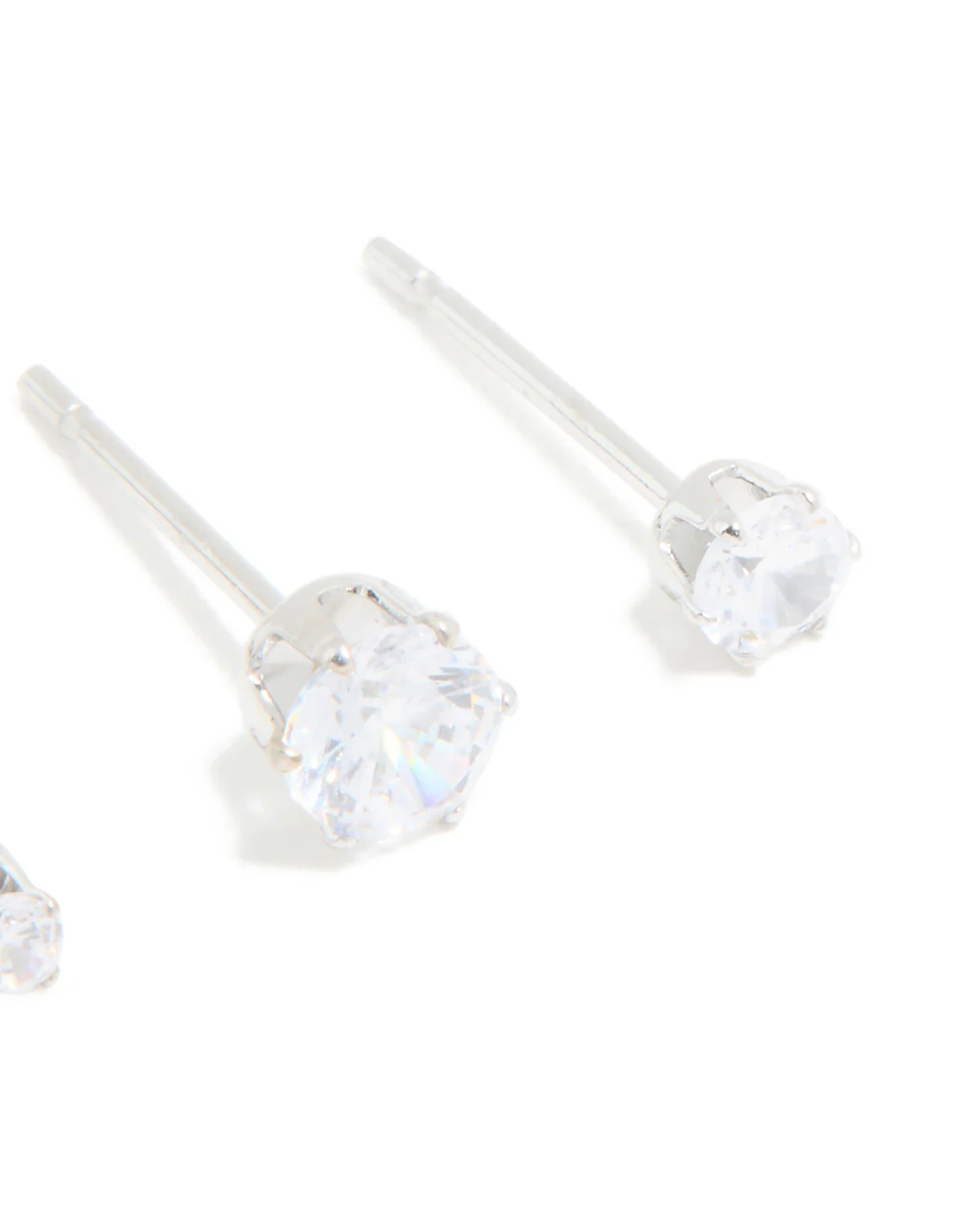 Surgical Steel Cubic Zirconia Graduating Stacker Earrings 3-Pack - Image 3