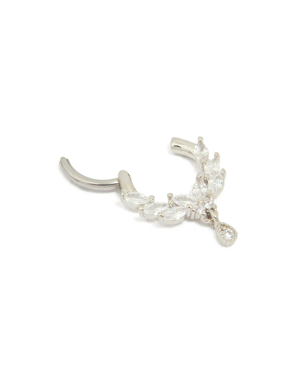 Surgical Steel Cubic Zirconia Marquise Clicker Ring - Image 3