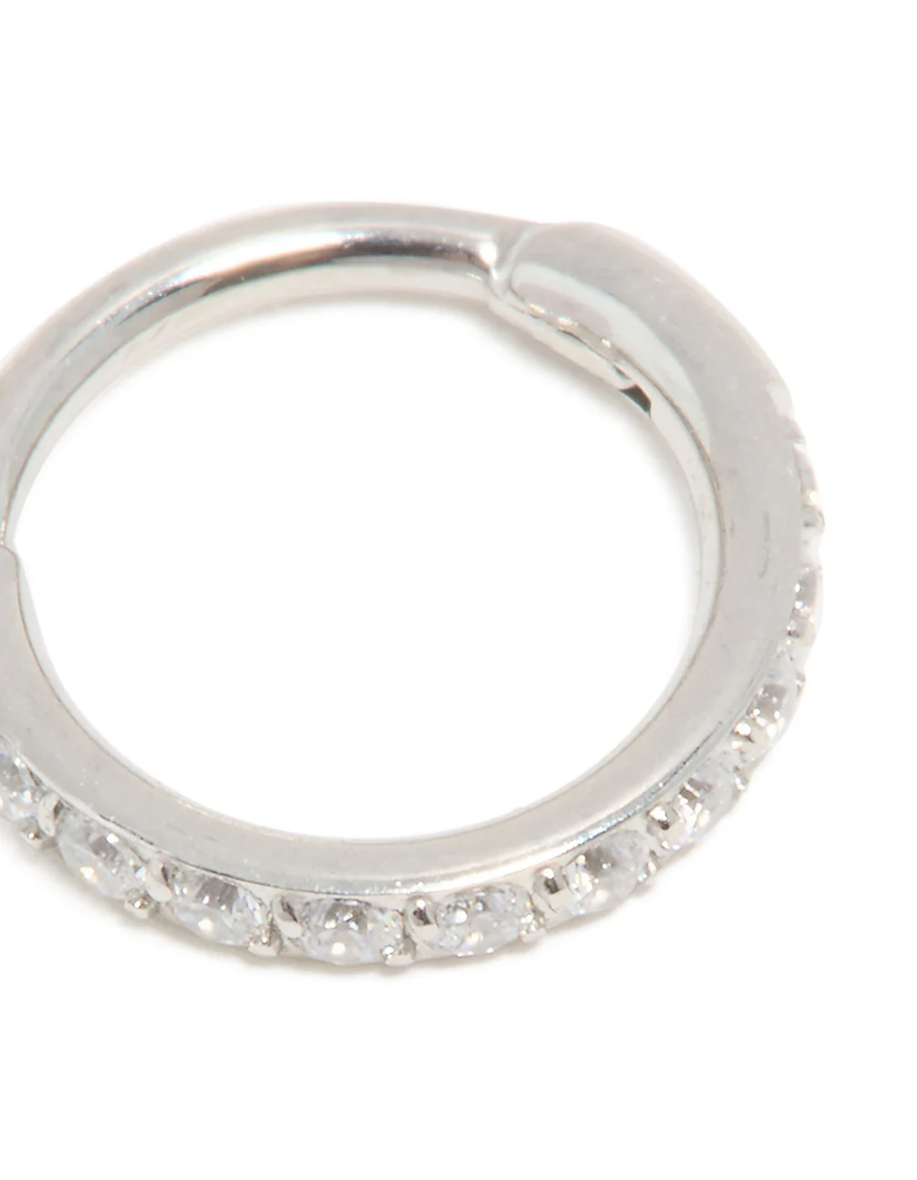Surgical Steel Cubic Zirconia Micro Clicker Ring - Image 2