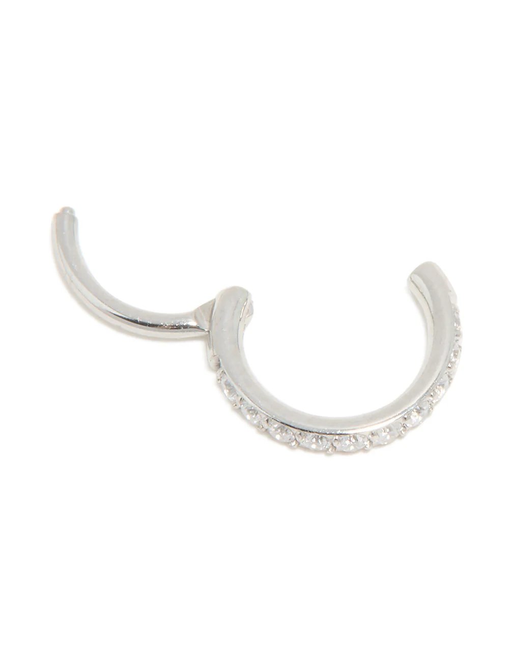 Surgical Steel Cubic Zirconia Micro Clicker Ring - Image 3