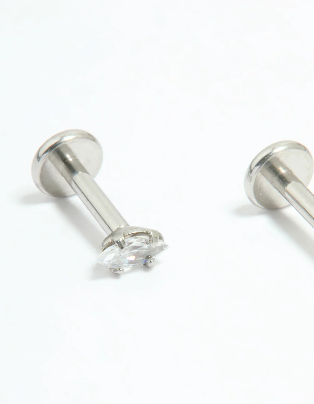 Surgical Steel Cubic Zirconia Mixed Shape Flat Back Studs 3-Pack - Image 3