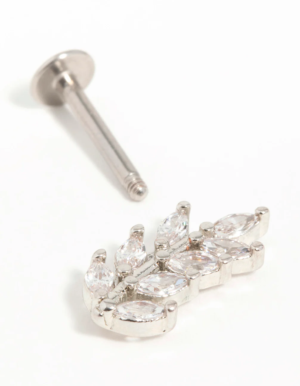 Surgical Steel Cubic Zirconia Vine Flatback Stud - Image 2