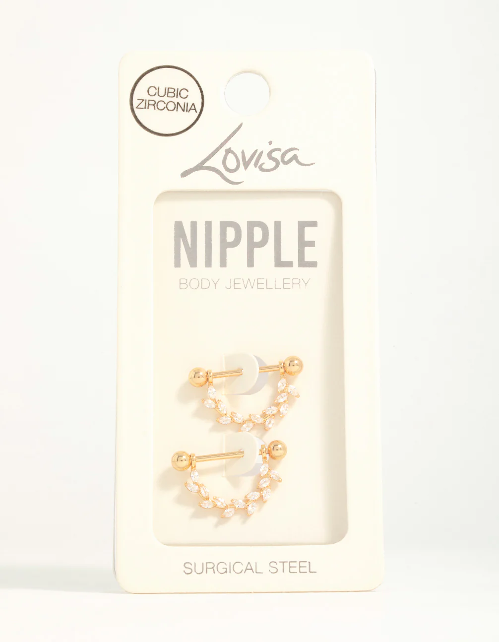 Surgical Steel Cubic Zirconia Vine Nipple Bars 2-Pack - Image 3