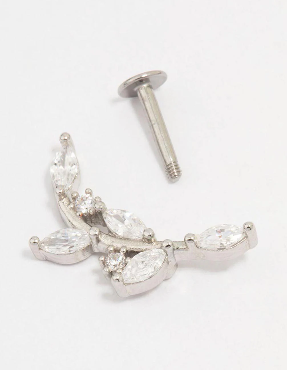 Surgical Steel Curved Vine Single Flat Back - Image 2