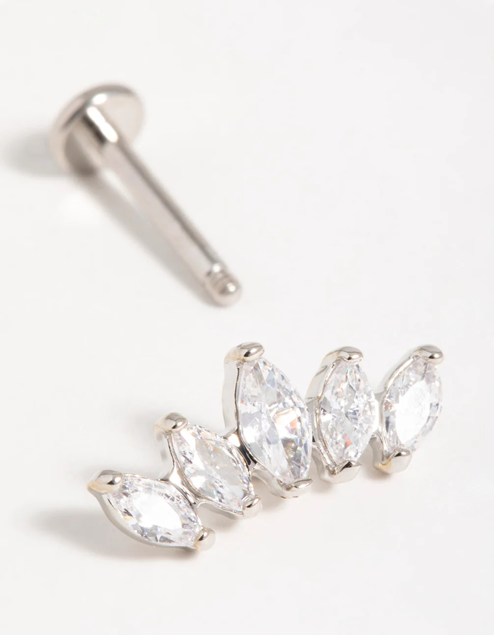 Surgical Steel Diamante Fan Flat Back Stud - Image 2
