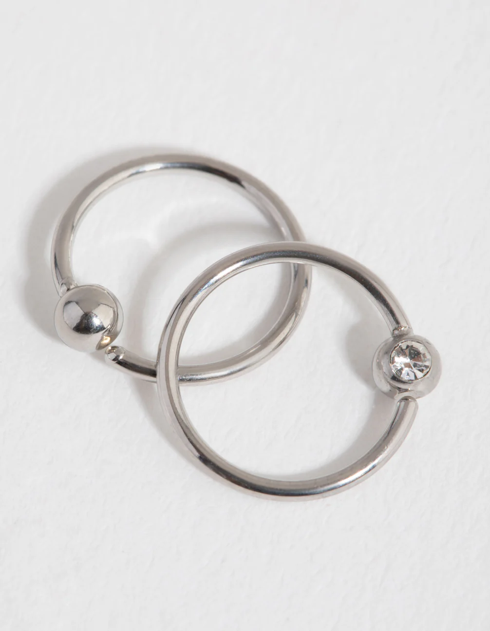 Surgical Steel Diamante Hoop Earring - Image 2
