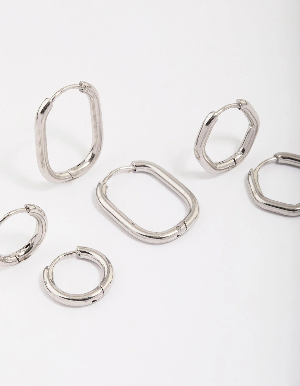 Surgical Steel Geometric Modern Hoop Earring 3-Pack - Image 2