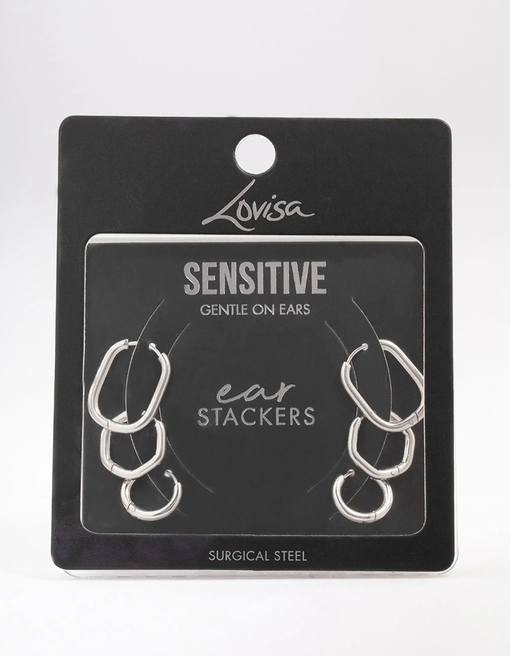 Surgical Steel Geometric Modern Hoop Earring 3-Pack - Image 3