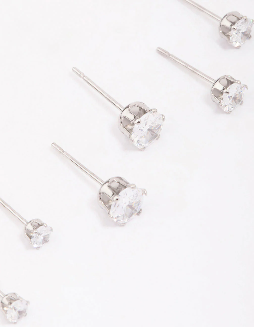 Surgical Steel Graduating Cubic Zirconia Stud Earring 3-Pack - Image 3