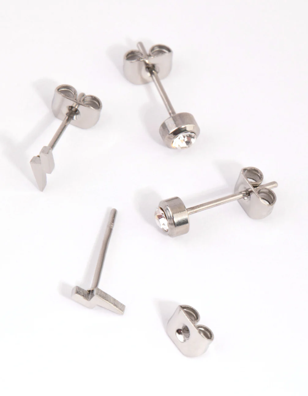 Surgical Steel Lightning Bolt Stud Earring Set - Image 3