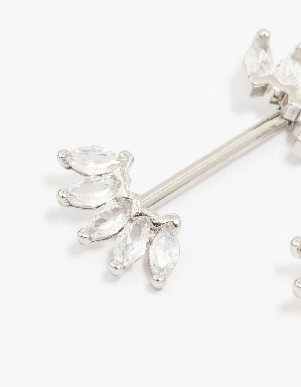 Surgical Steel Marquise Fan Double Nipple Piercing - Image 2