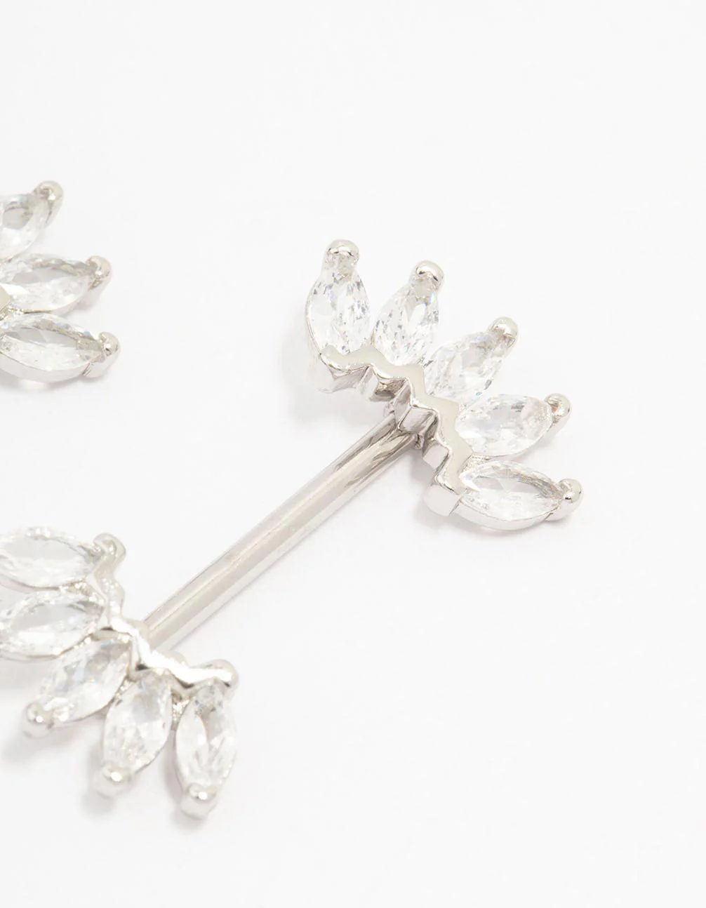Surgical Steel Marquise Fan Double Nipple Piercing - Image 3