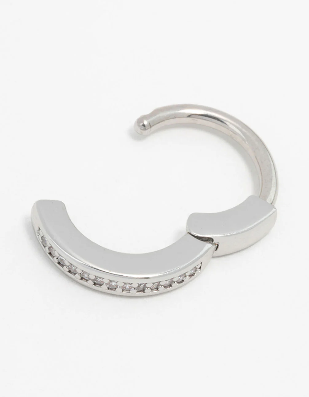 Surgical Steel Pave Hoop Belly Ring - Image 2