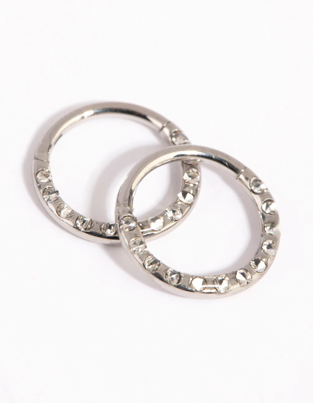 Surgical Steel Pave Hoop Earrings - Image 2