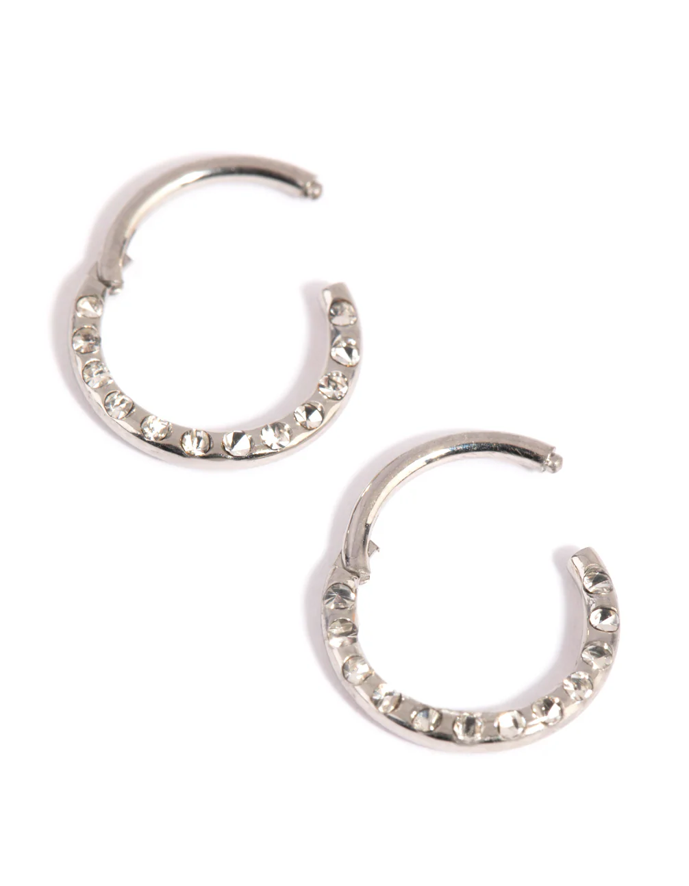Surgical Steel Pave Hoop Earrings - Image 3