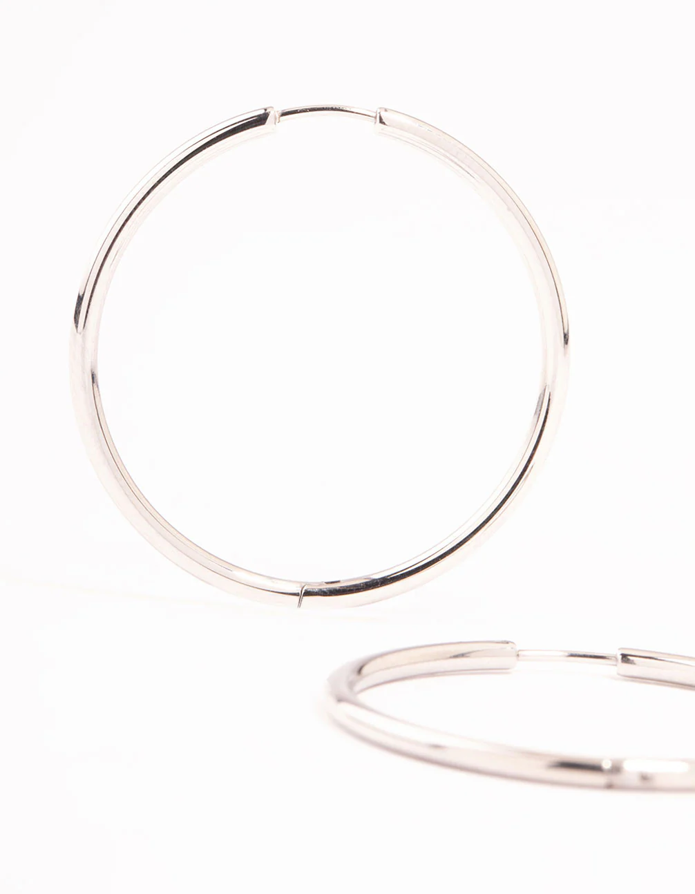 Surgical Steel Polished Hoop Earrings - Image 2