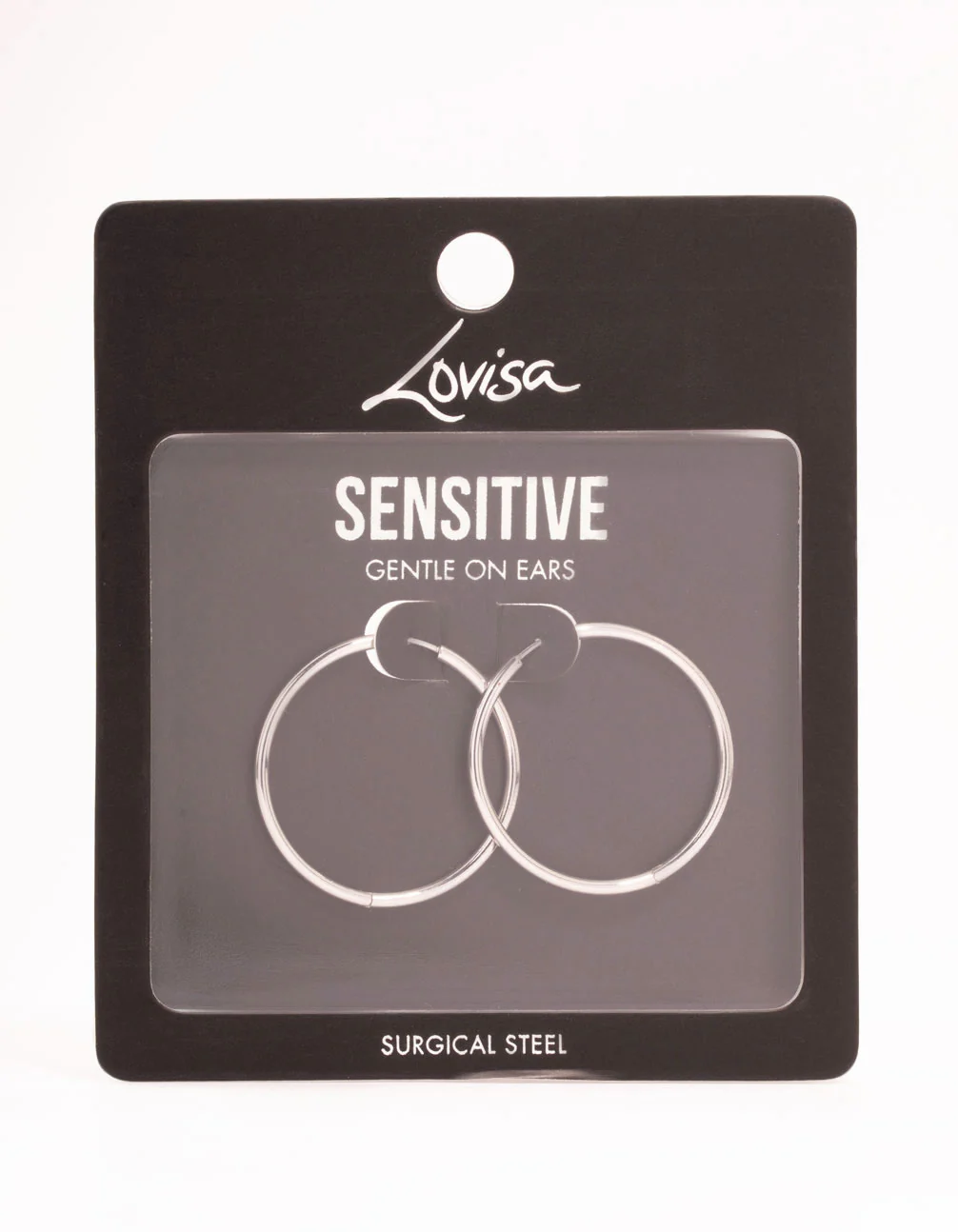 Surgical Steel Polished Hoop Earrings - Image 3