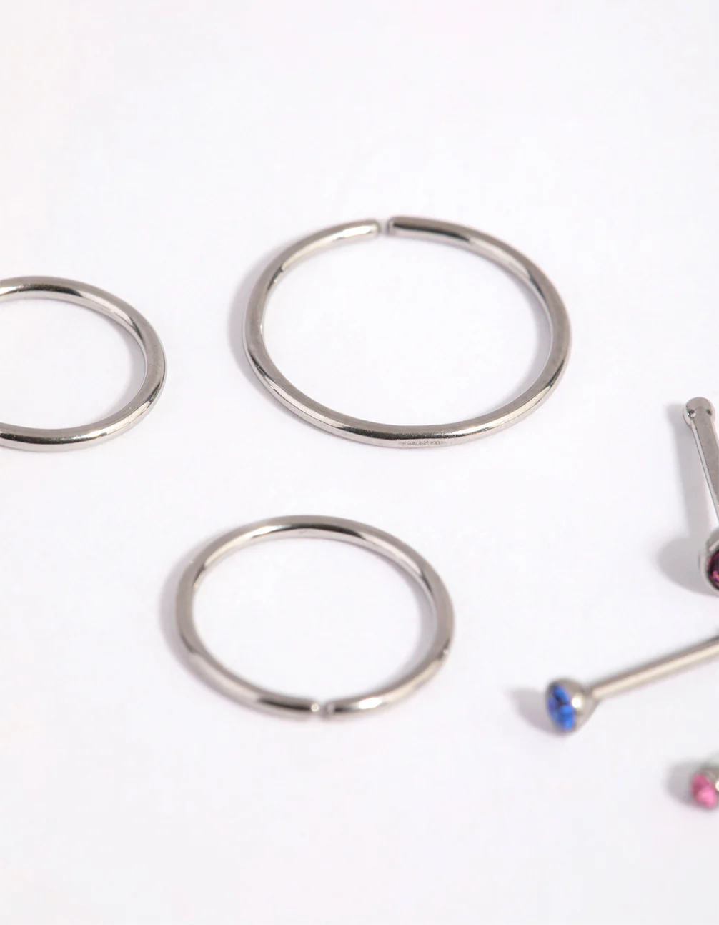 Surgical Steel Graduated Stud & Hoop Nose Stud & Ring 6-Pack - Image 5