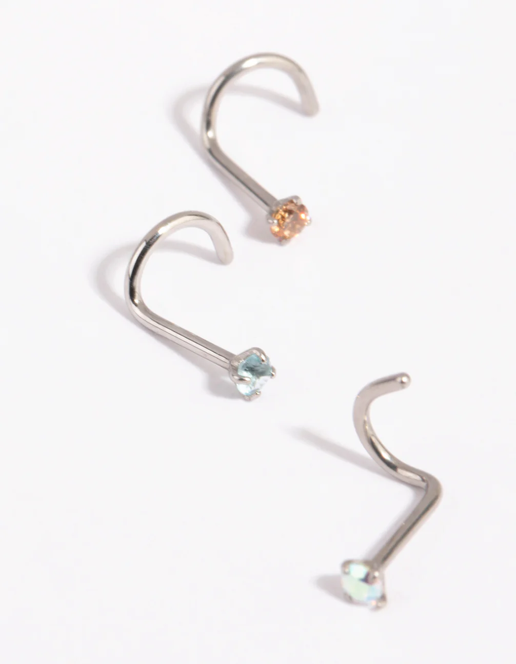 Surgical Steel Light Stone Nose Stud Pack - Image 3