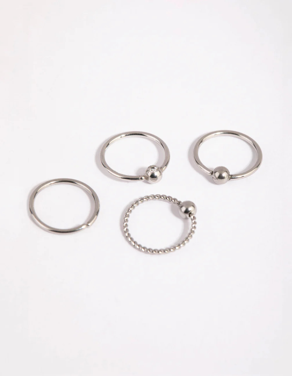 Surgical Steel Textured Nose Ring 4-Pack - Image 2
