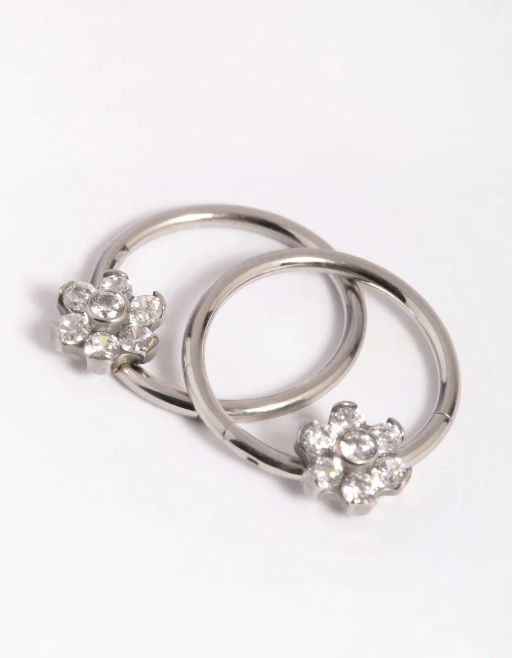 Surgical Steel Small Flower Hoop Earrings - Image 5
