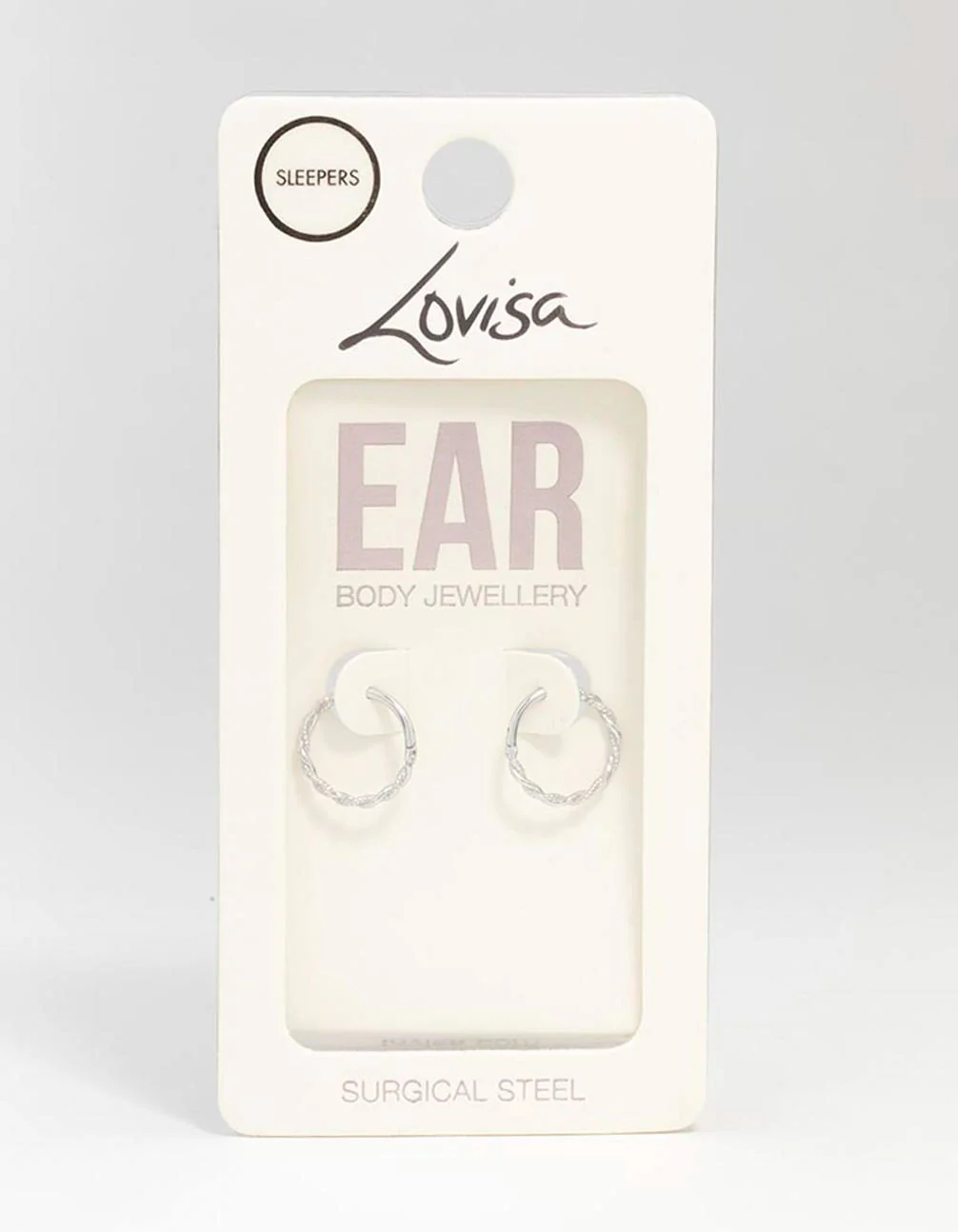 Surgical Steel Twisted Sleeper Hoop Earrings 10MM - Image 3