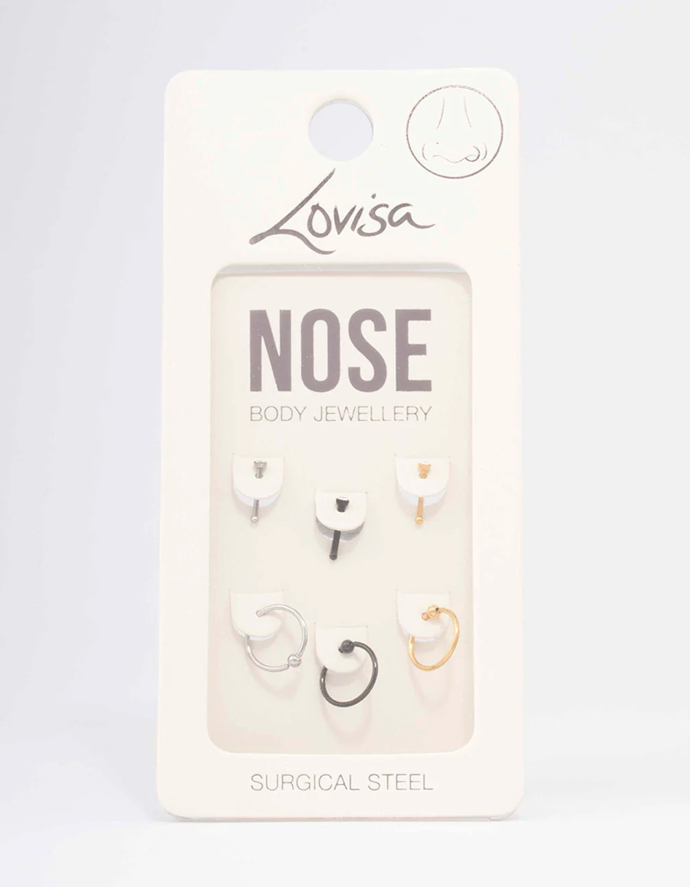 Surgical Steel Two-Toned Classic Mixed Nose Stud 6-Pack - Image 3