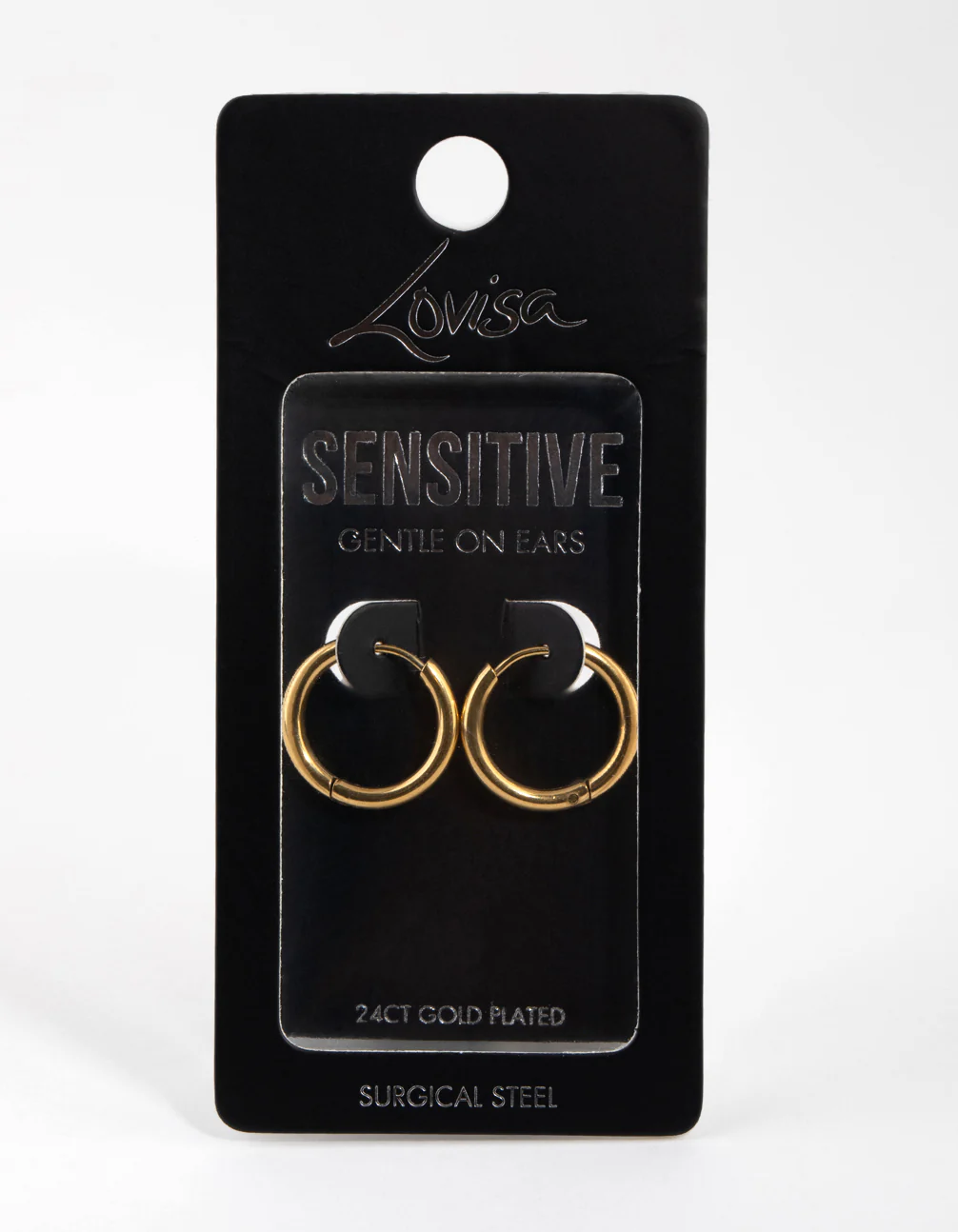 Gold Plated Surgical Steel Medium Huggie Hoop Earrings - Image 3