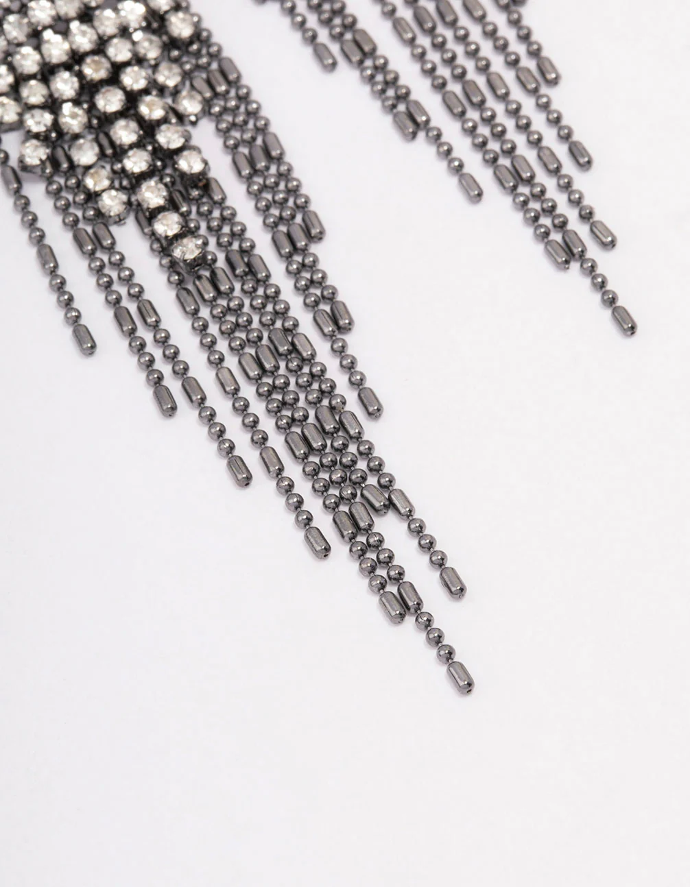 Gunmetal Chandelier Chain Drop Earrings - Image 3