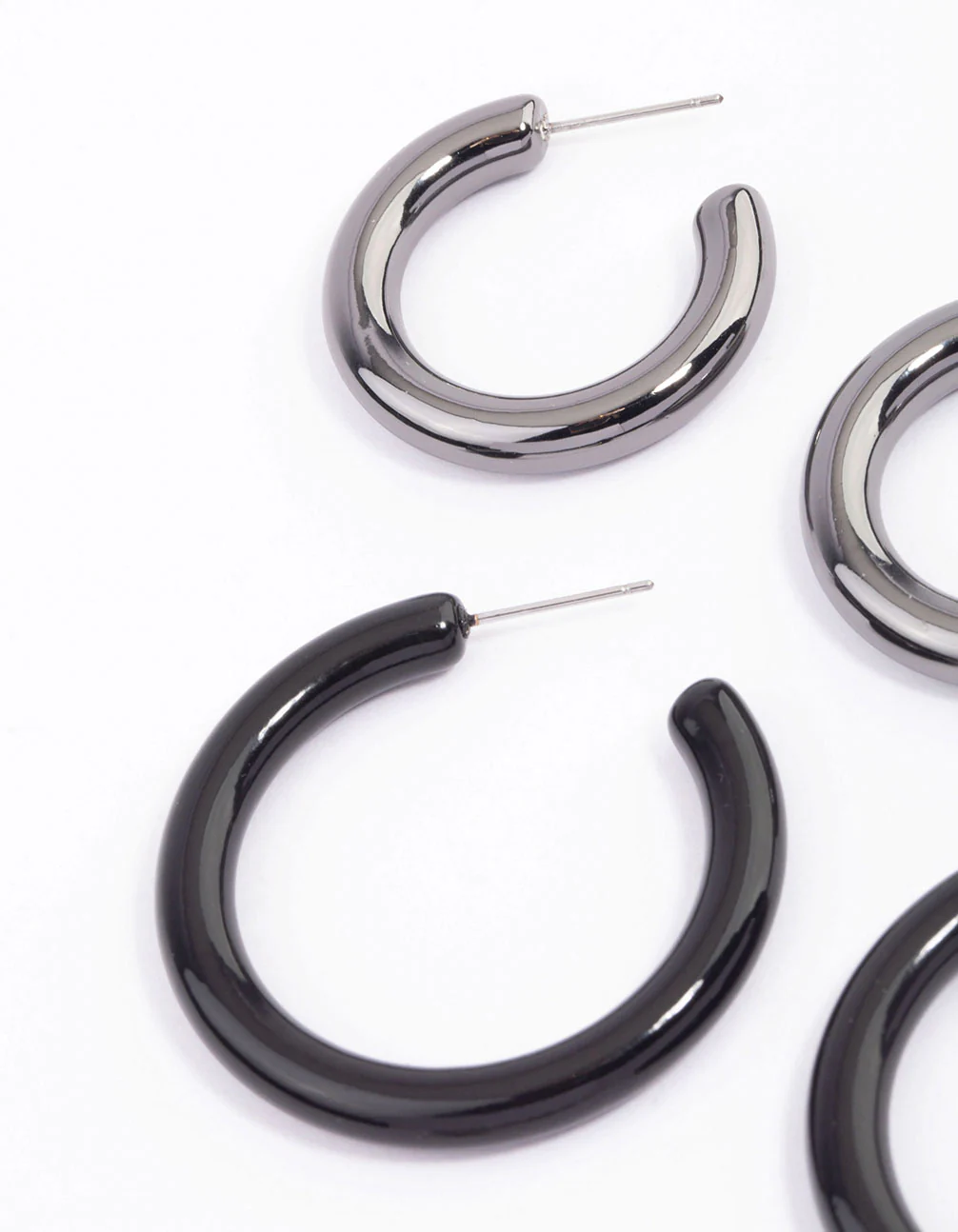 Mixed Metal Hoop Earrings Pack - Image 2