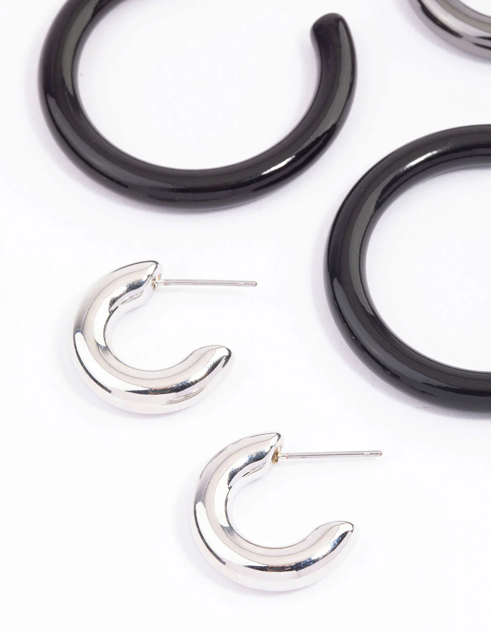 Mixed Metal Hoop Earrings Pack - Image 3