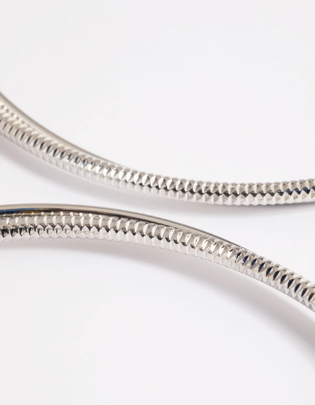 Silver Snake Chain Hoop Earrings - Image 3