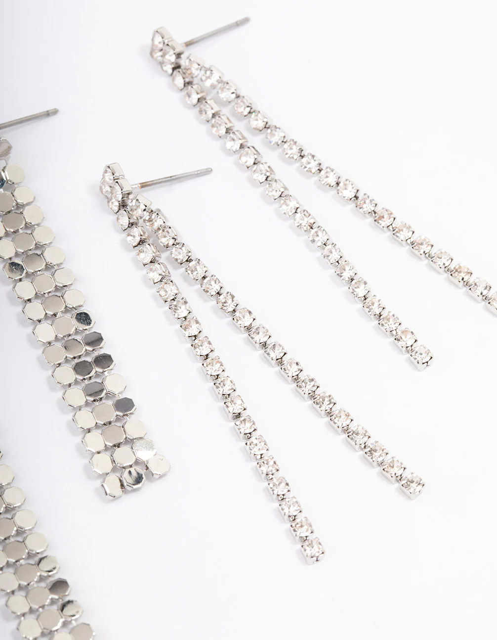 Silver Cupchain Chainmail Drop Earrings Pack - Image 2