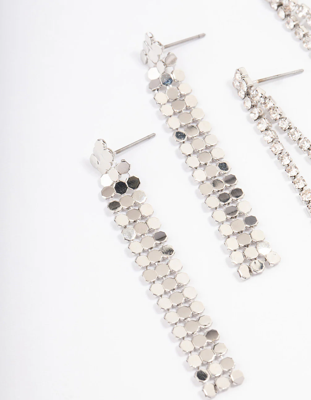 Silver Cupchain Chainmail Drop Earrings Pack - Image 3