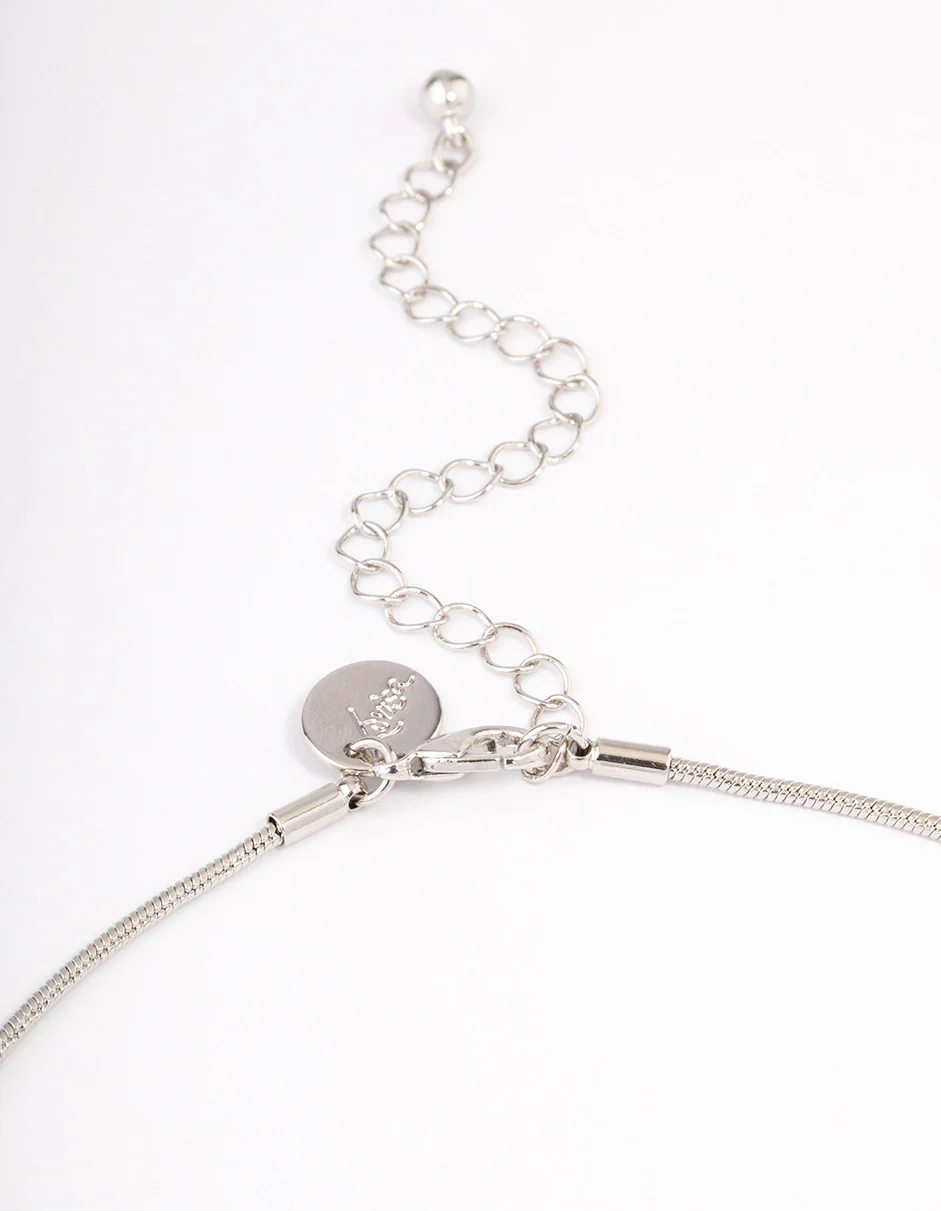 Silver Large Plain Heart Pendant Necklace - Image 3
