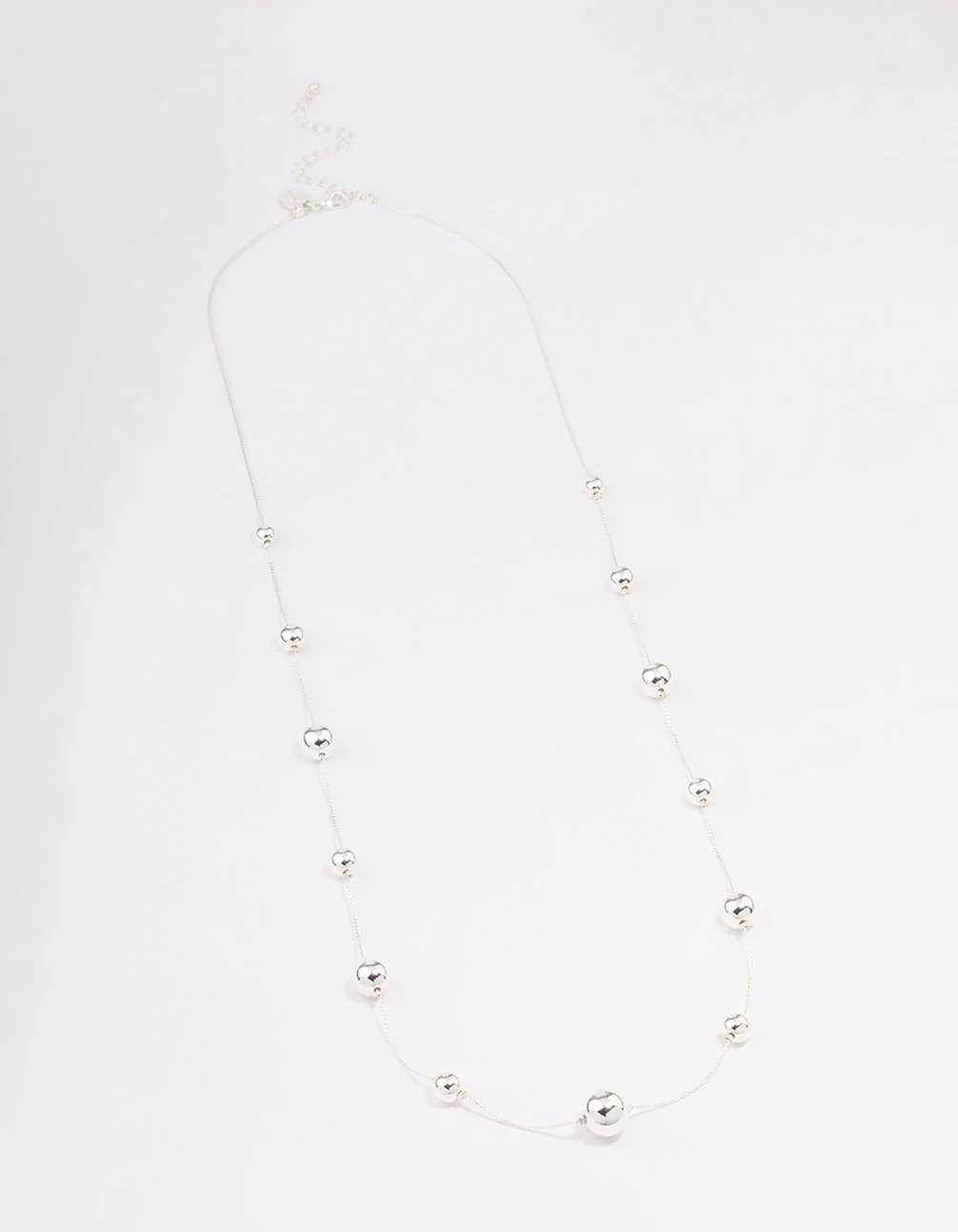 Silver Molten Ball Long Necklace - Image 2