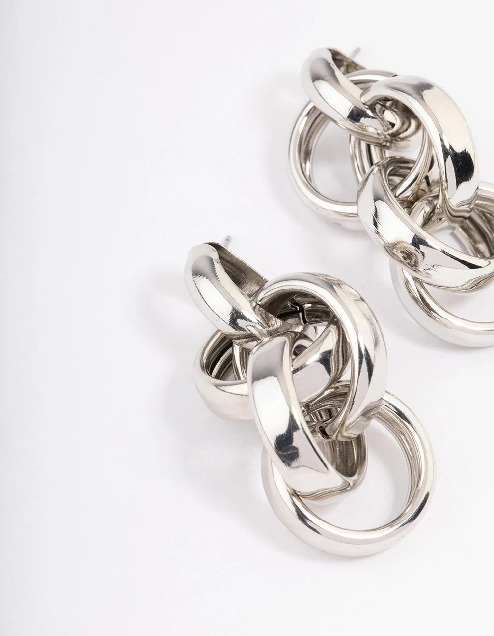Silver Multi Link Drop Earrings - Image 2
