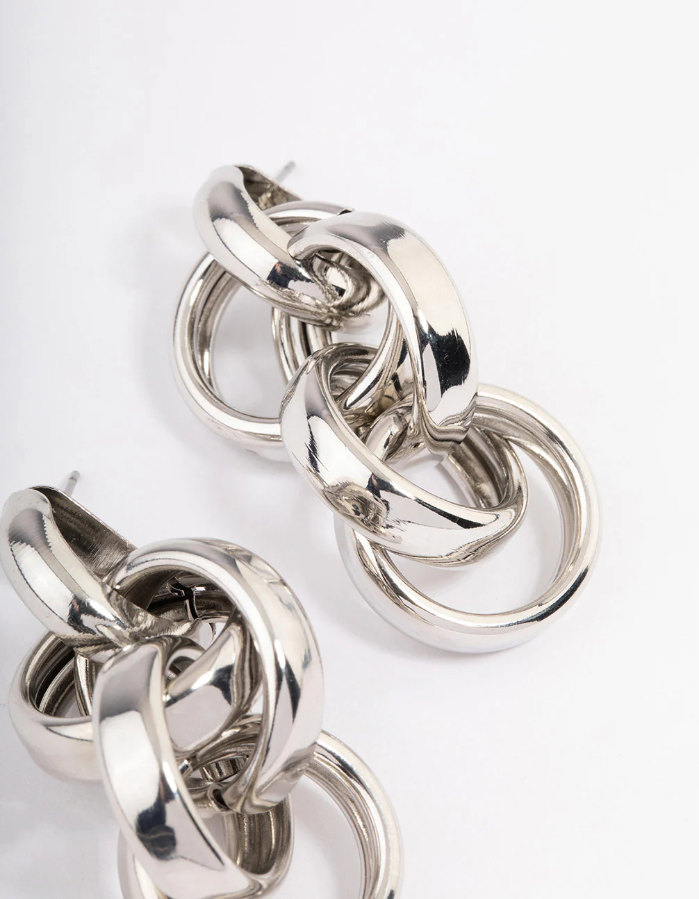 Silver Multi Link Drop Earrings - Image 3