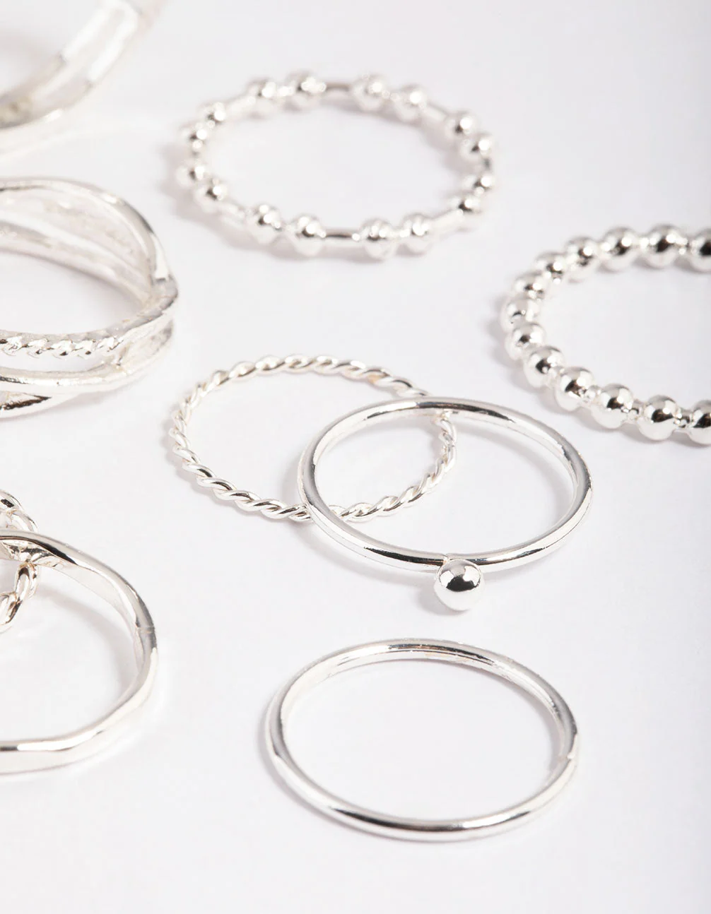 Rhodium Mixed Ball Band Ring Pack - Image 3