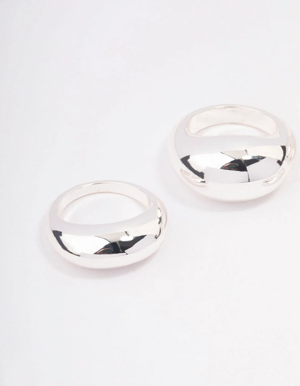 Silver Organic Smooth Ring Pack - Image 3