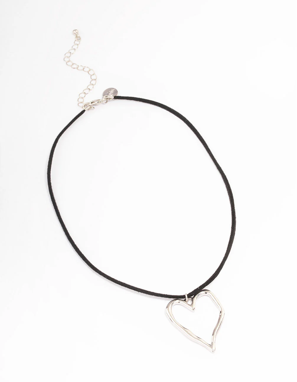 Silver Organic Shape Heart Necklace - Image 2