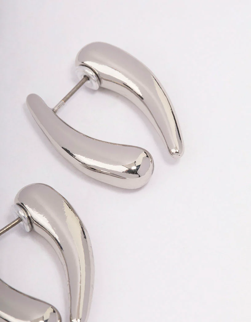 Silver Pointed Sandwich Front & Back Earrings - Image 3
