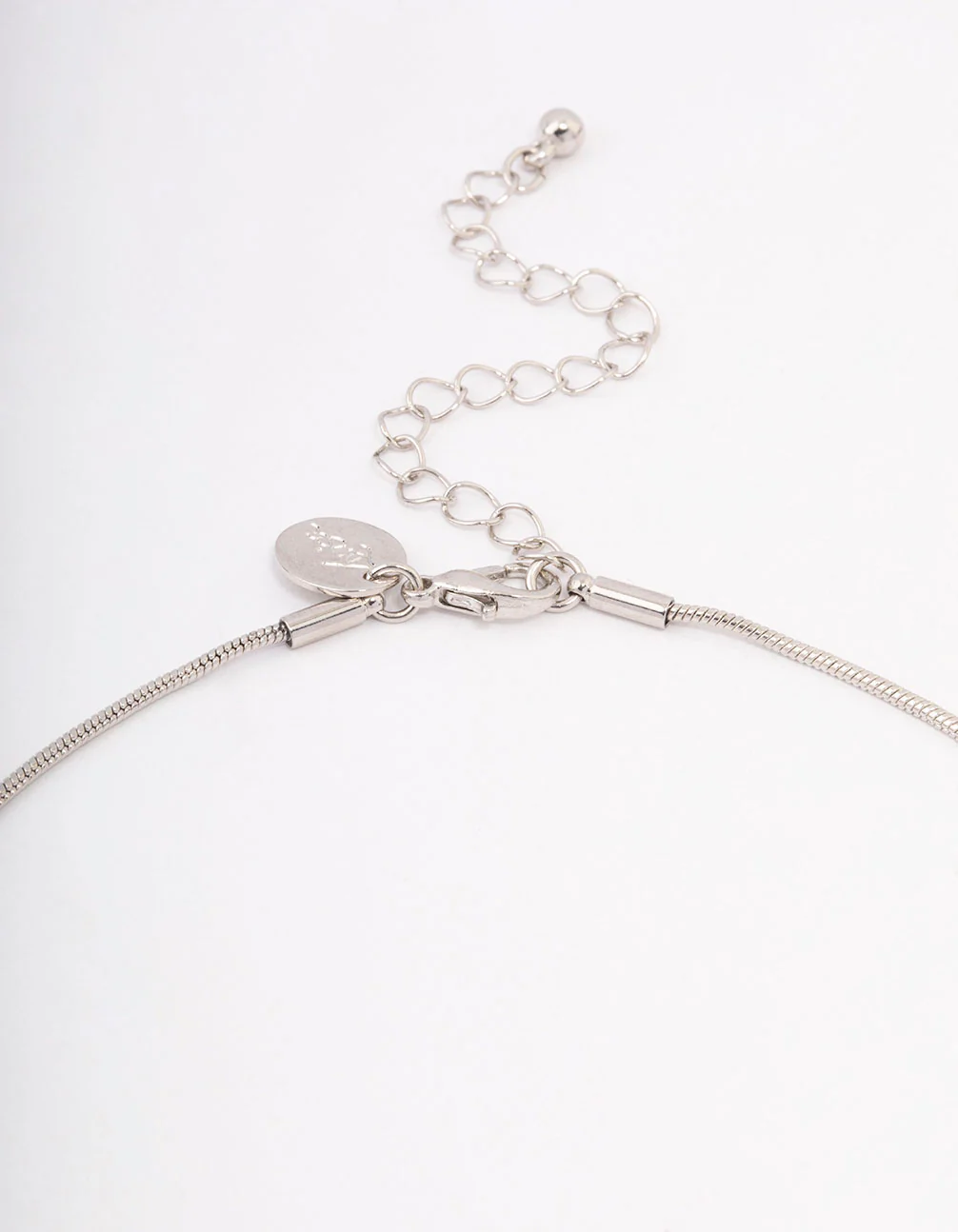 Silver Snake Chain Pearl Pendant Necklace - Image 3