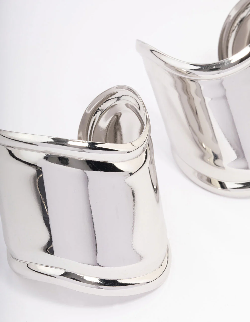 Silver Statement Large Wrist Cuffs - Image 4
