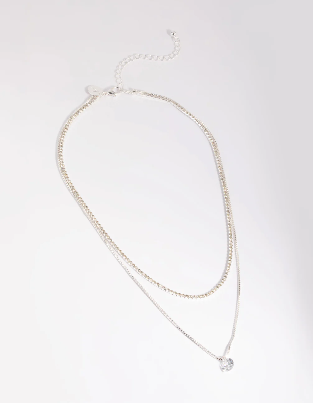 Silver Diamante Layered Necklace - Image 3