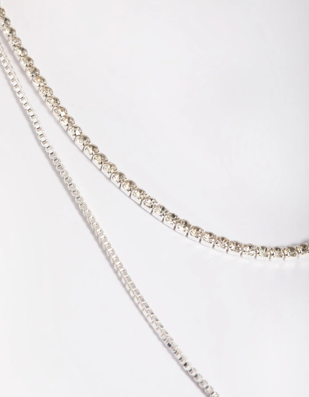 Silver Diamante Layered Necklace - Image 4